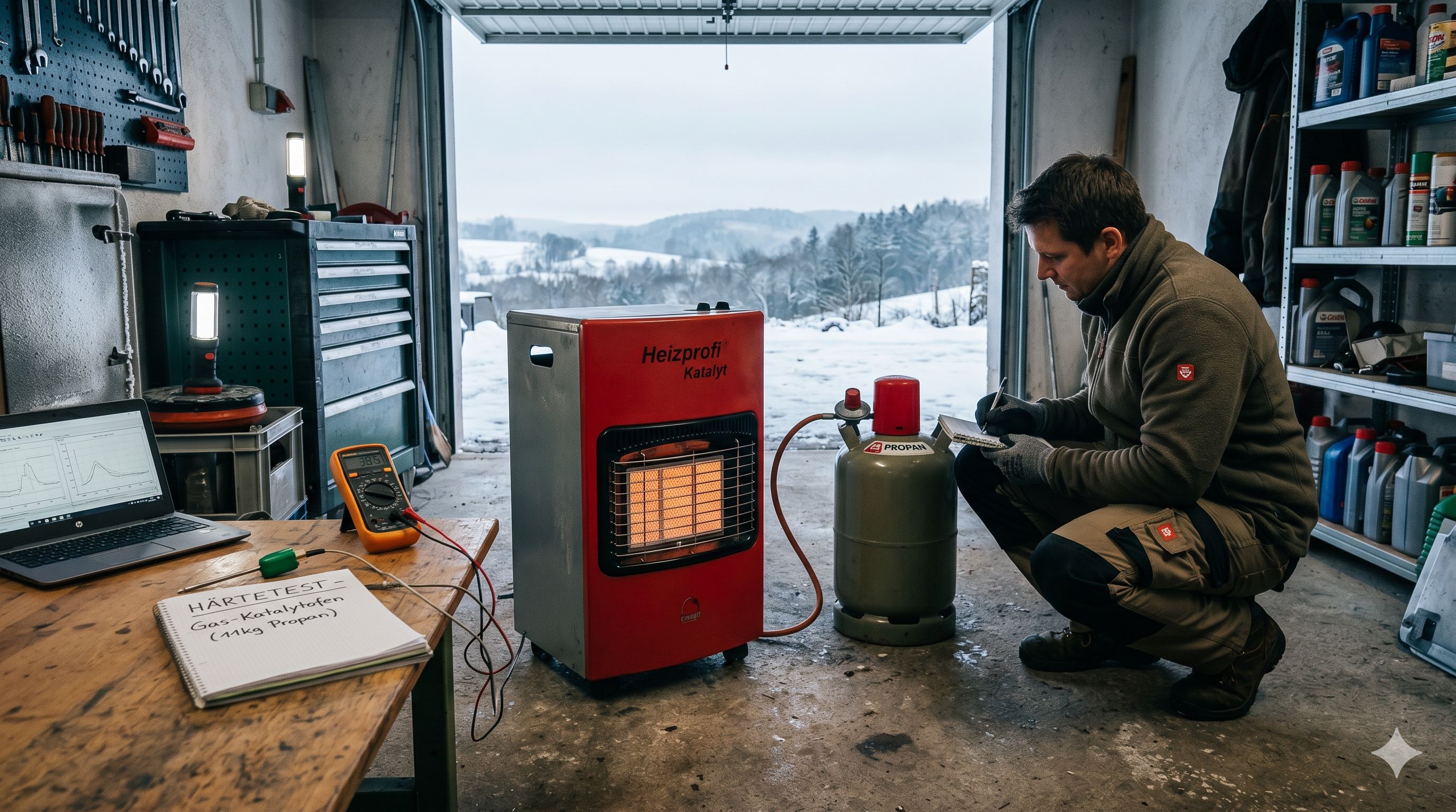 Gas-Katalytöfen: Innenraum-Heizung mit Propangasflaschen im Härtetest