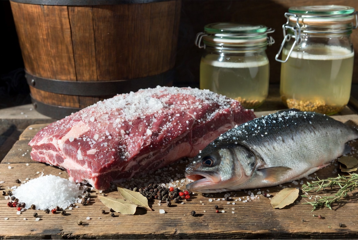 Pökeln und Salzen: Wie man Fleisch und Fisch ohne Kühlschrank konserviert