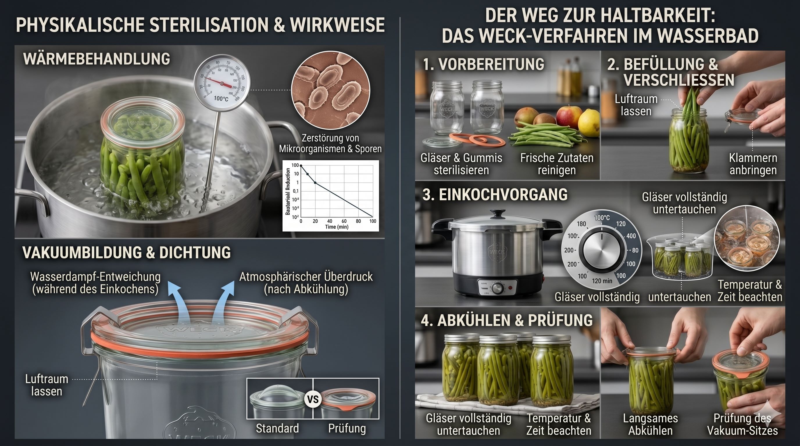 Das Weck-Verfahren: Einkochen im Wasserbad und die physikalische Sterilisation