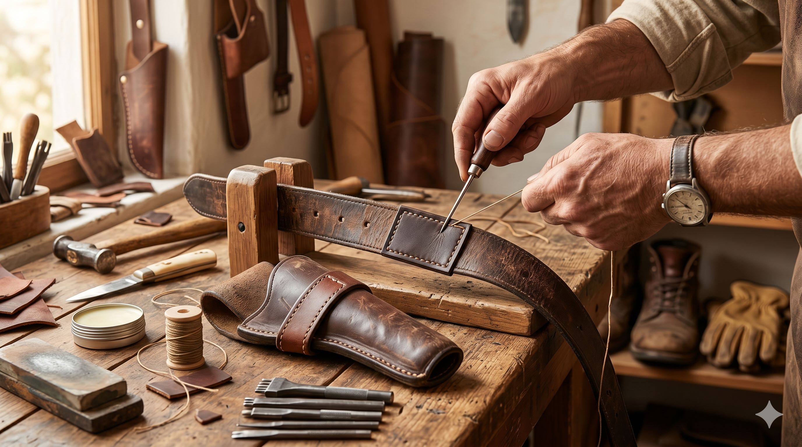 Lederbearbeitung: Reparatur von Schuhen, Gürteln und Holstern selbstgemacht