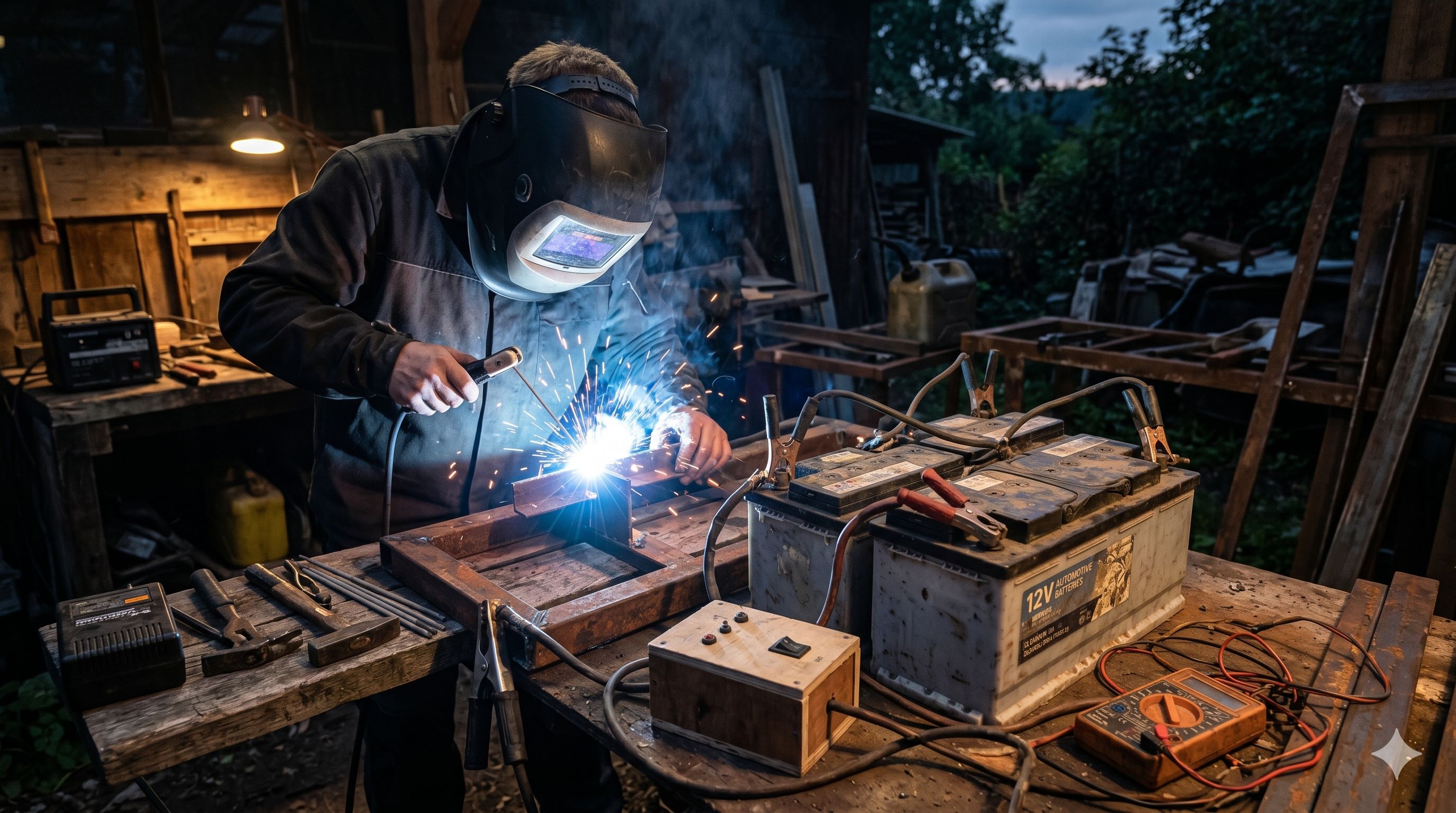 Schweißen im Notbetrieb: Lichtbogenschweißen mit Autobatterien (DIY-Taktik)