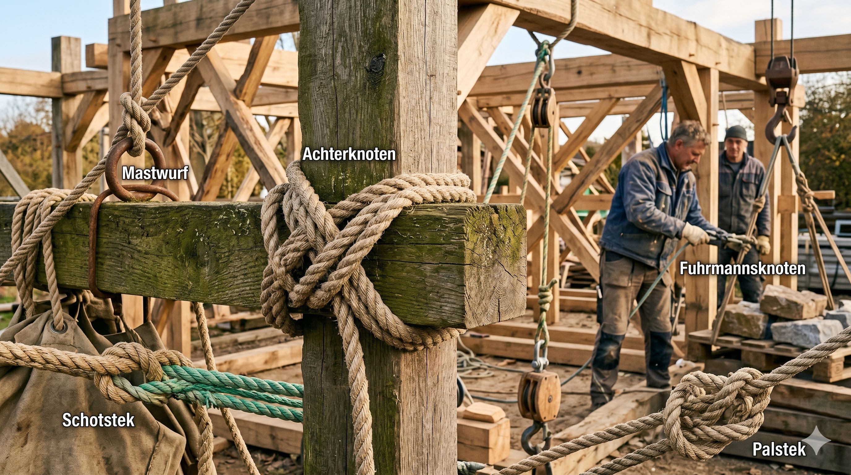 Seile und Knoten: Essenzielle Knotenkunde für Lasten, Sicherung und Bauwerke