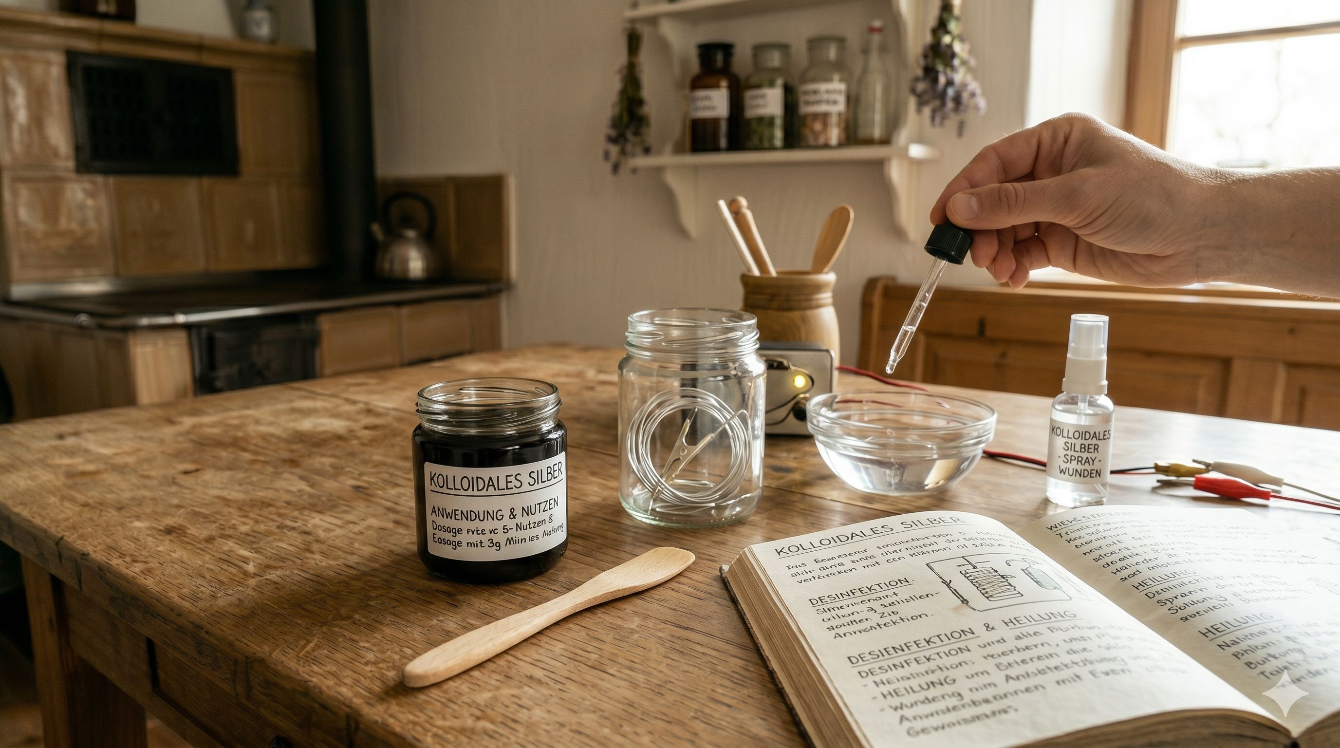 Kolloidales Silber: Herstellung, Anwendung und Nutzen als alternatives Desinfektionsmittel