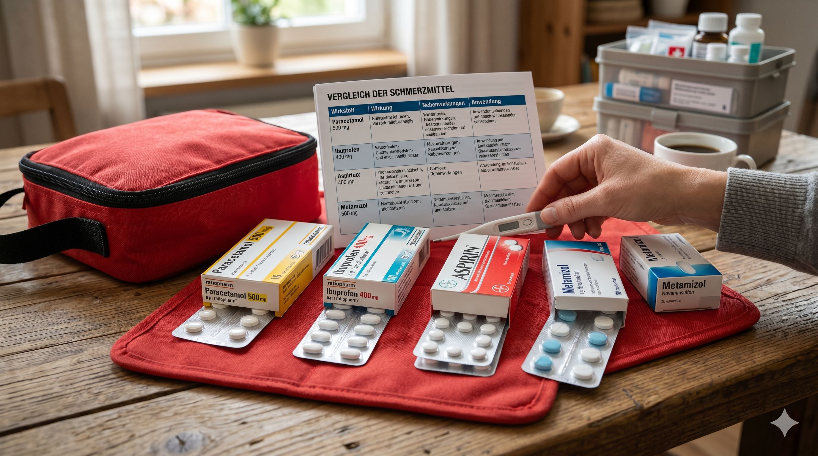 Schmerzmittel im Härtetest: Paracetamol, Ibuprofen, Aspirin und Metamizol im Vergleich