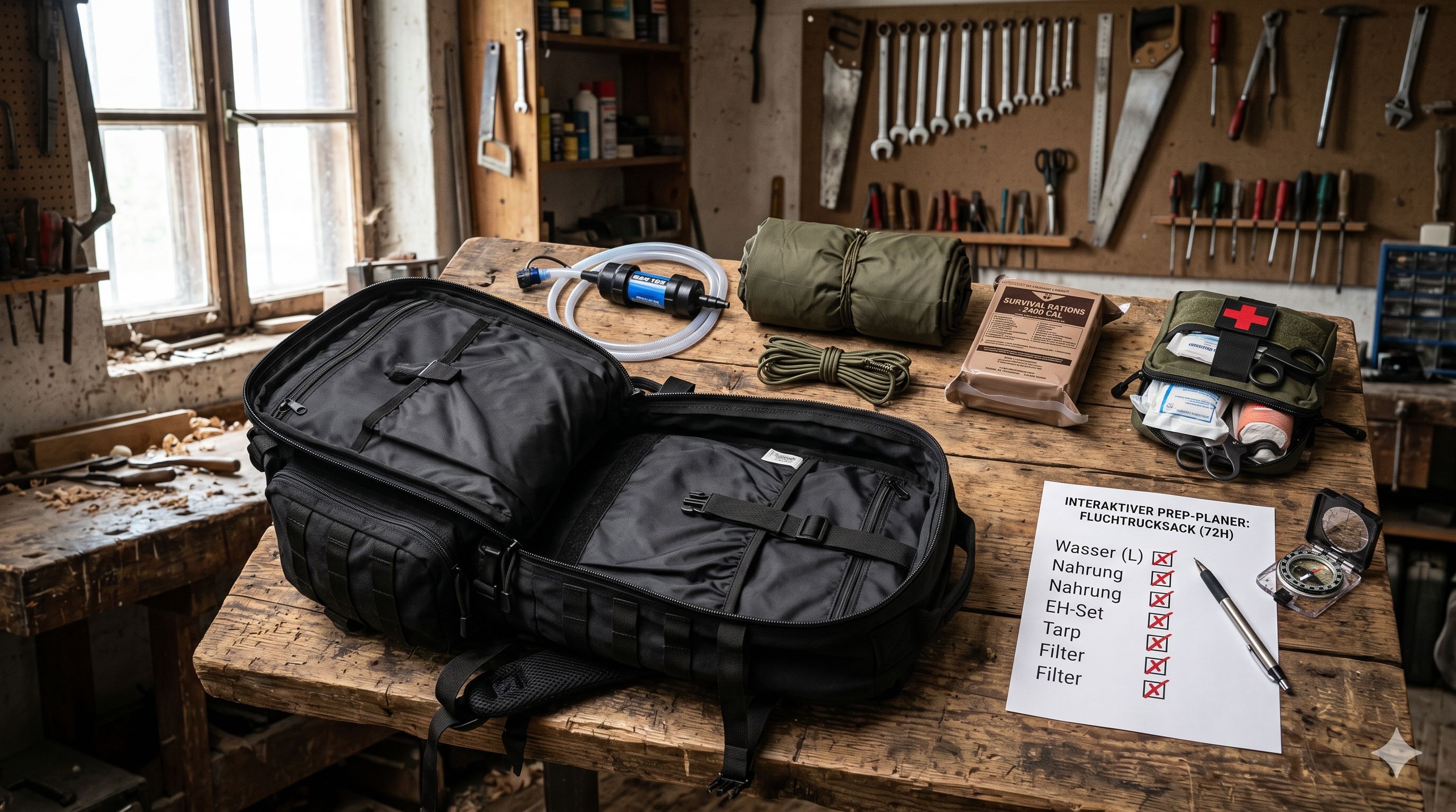 Personalisierte Checklisten: Generierung von Packlisten für deinen spezifischen Fluchtrucksack