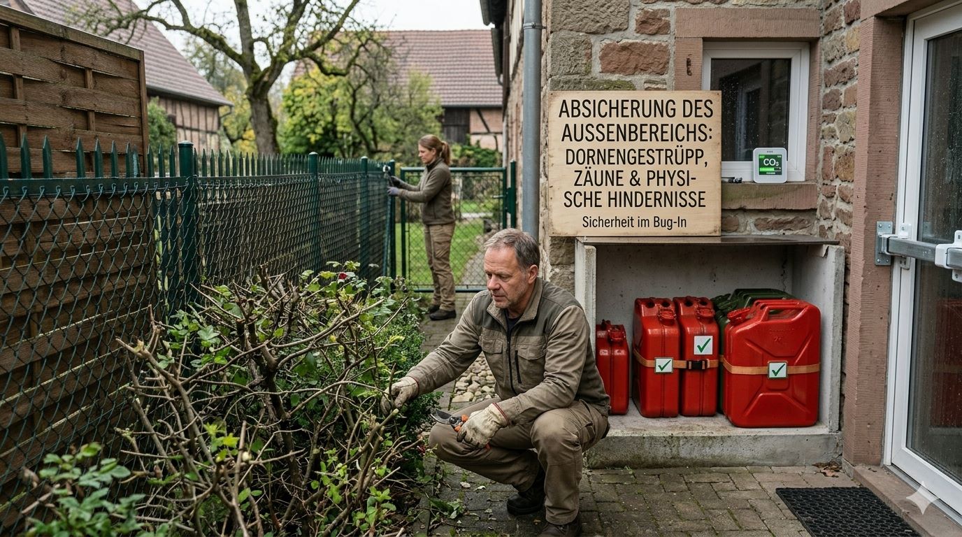 Die Absicherung des Außenbereichs: Dornengestrüpp, Zäune und physische Hindernisse