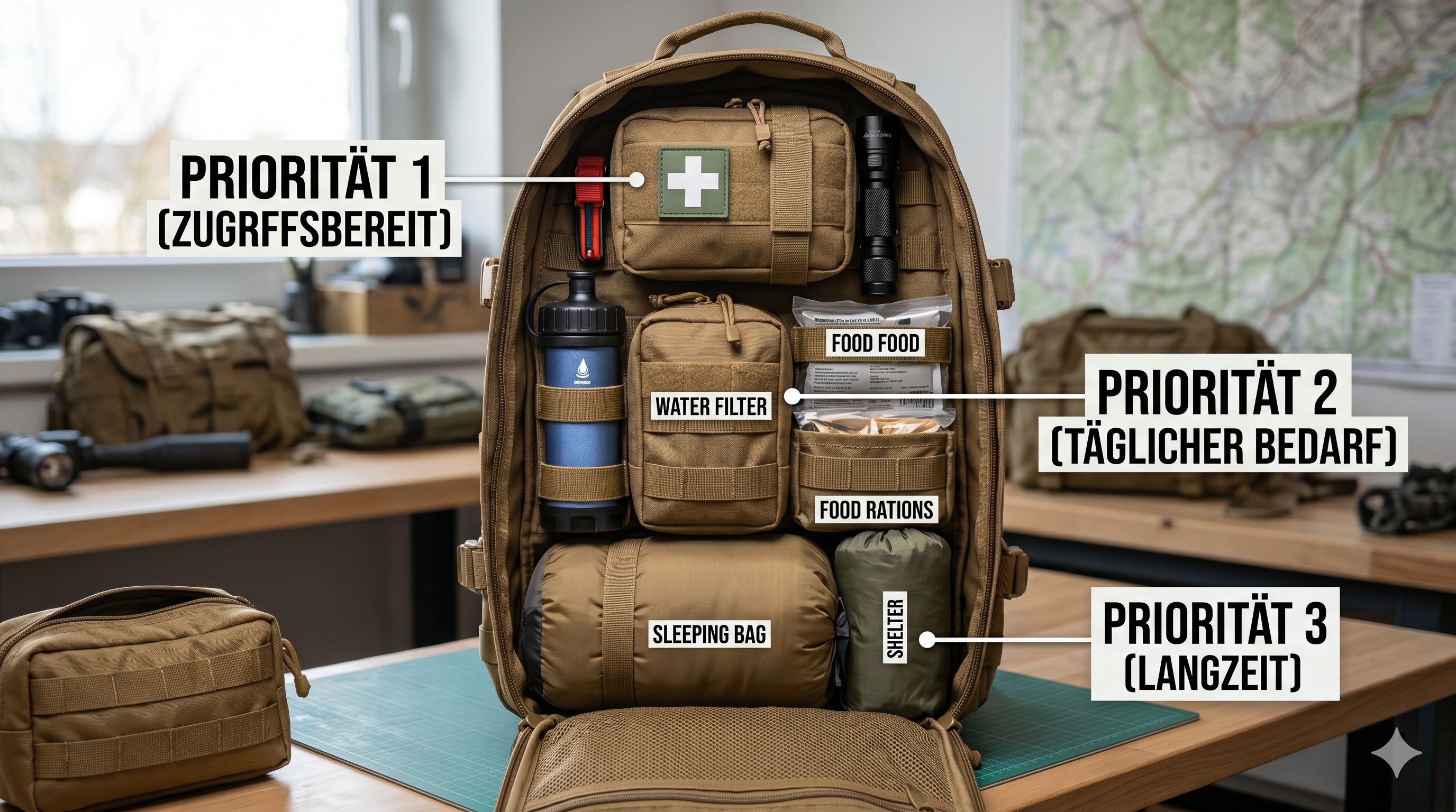 Modularer Aufbau: Wie man Ausrüstung im Rucksack nach Priorität sortiert